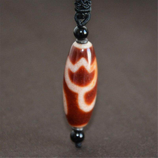 Fire Agate Lotus Dzi Bead - Gandhanra-ART