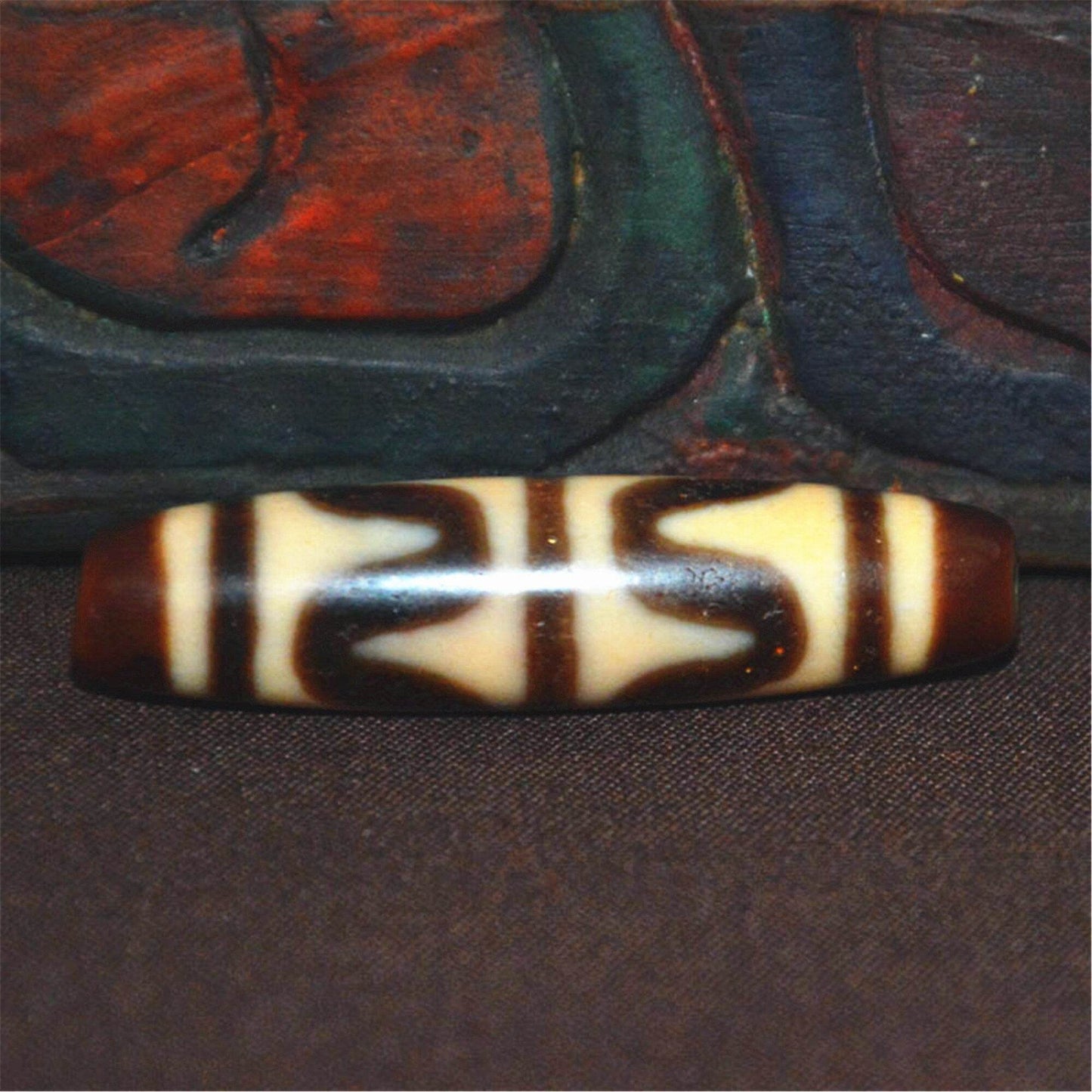 Tiger Tooth Tasso Dzi Bead - Gandhanra-ART