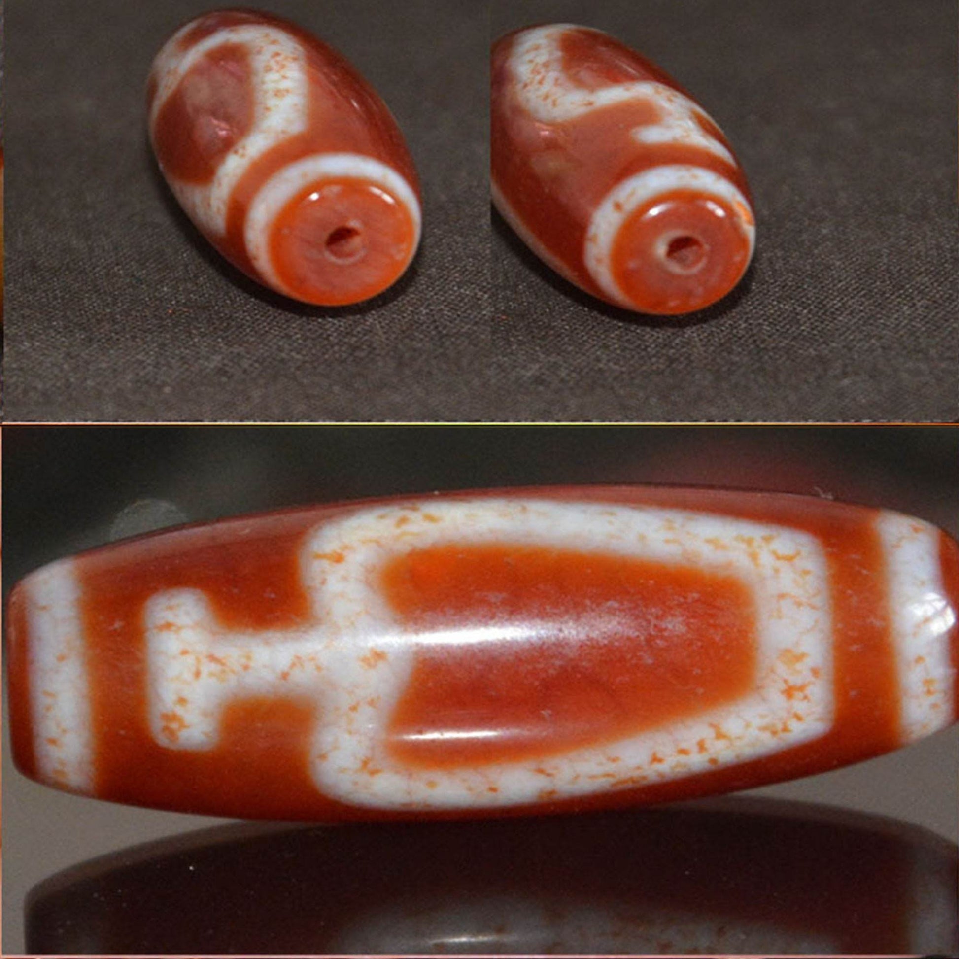 Fire Agate Treasure Vase Dzi Bead - Gandhanra-ART