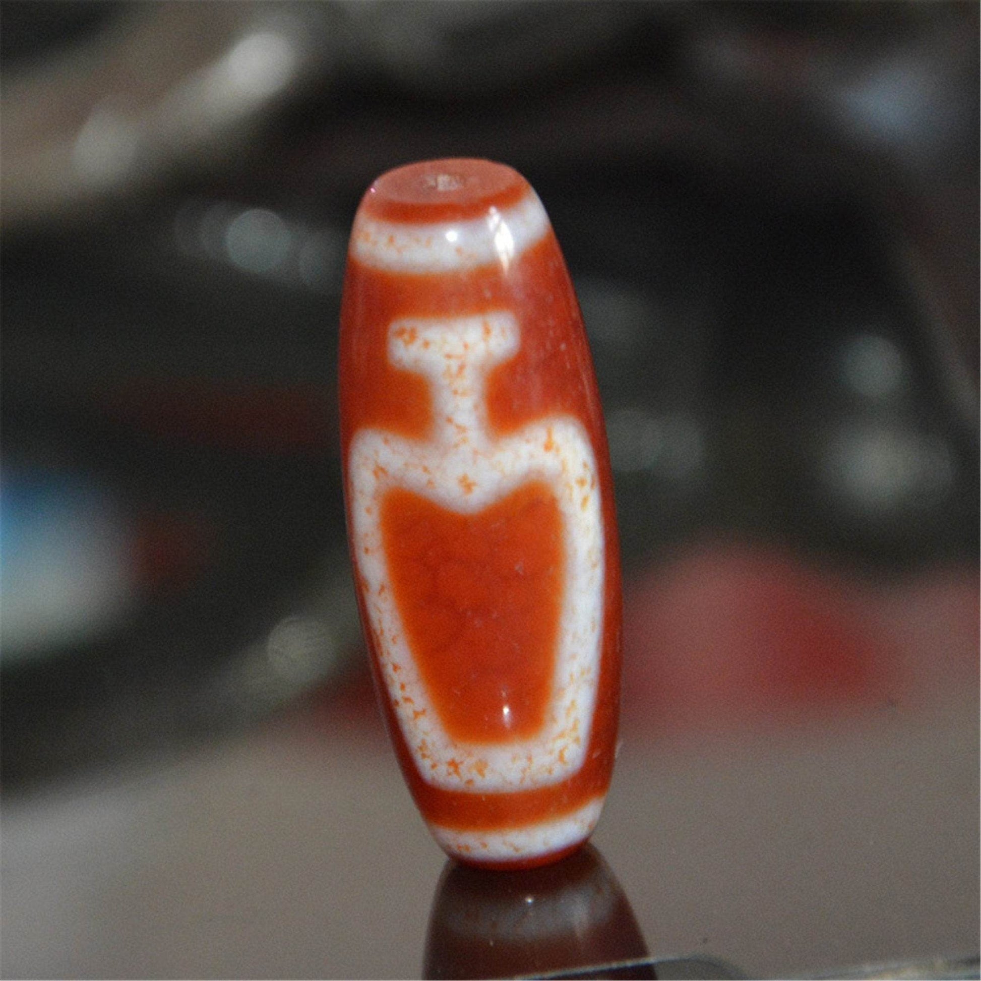 Fire Agate Treasure Vase Dzi Bead - Gandhanra-ART