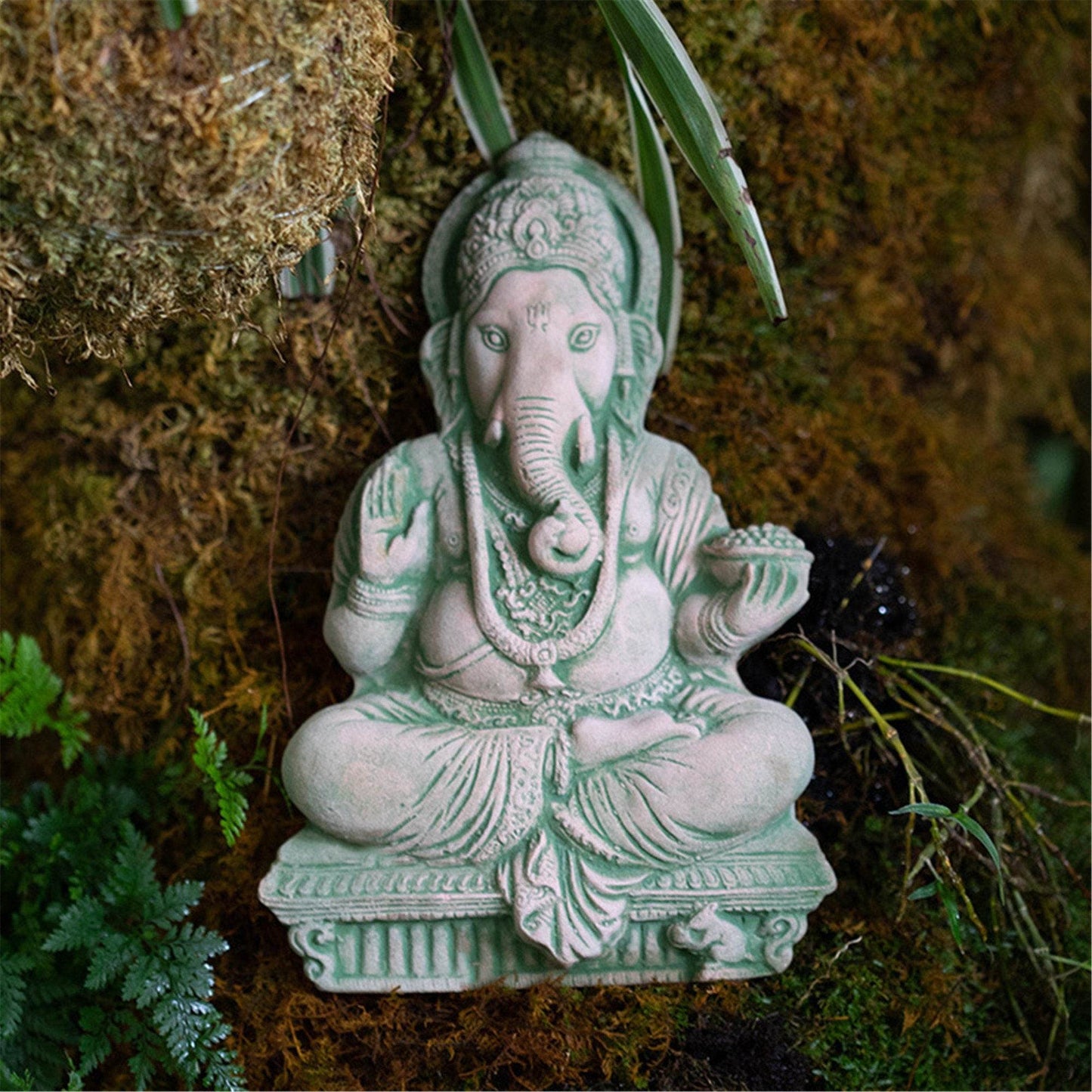 Gandhanra Handmade Thailand Style Ganesha Elephant God Buddha statuary,Stone Carving Ornaments For Meditation,Zen,Home & Garden Decor - Gandhanra-ART