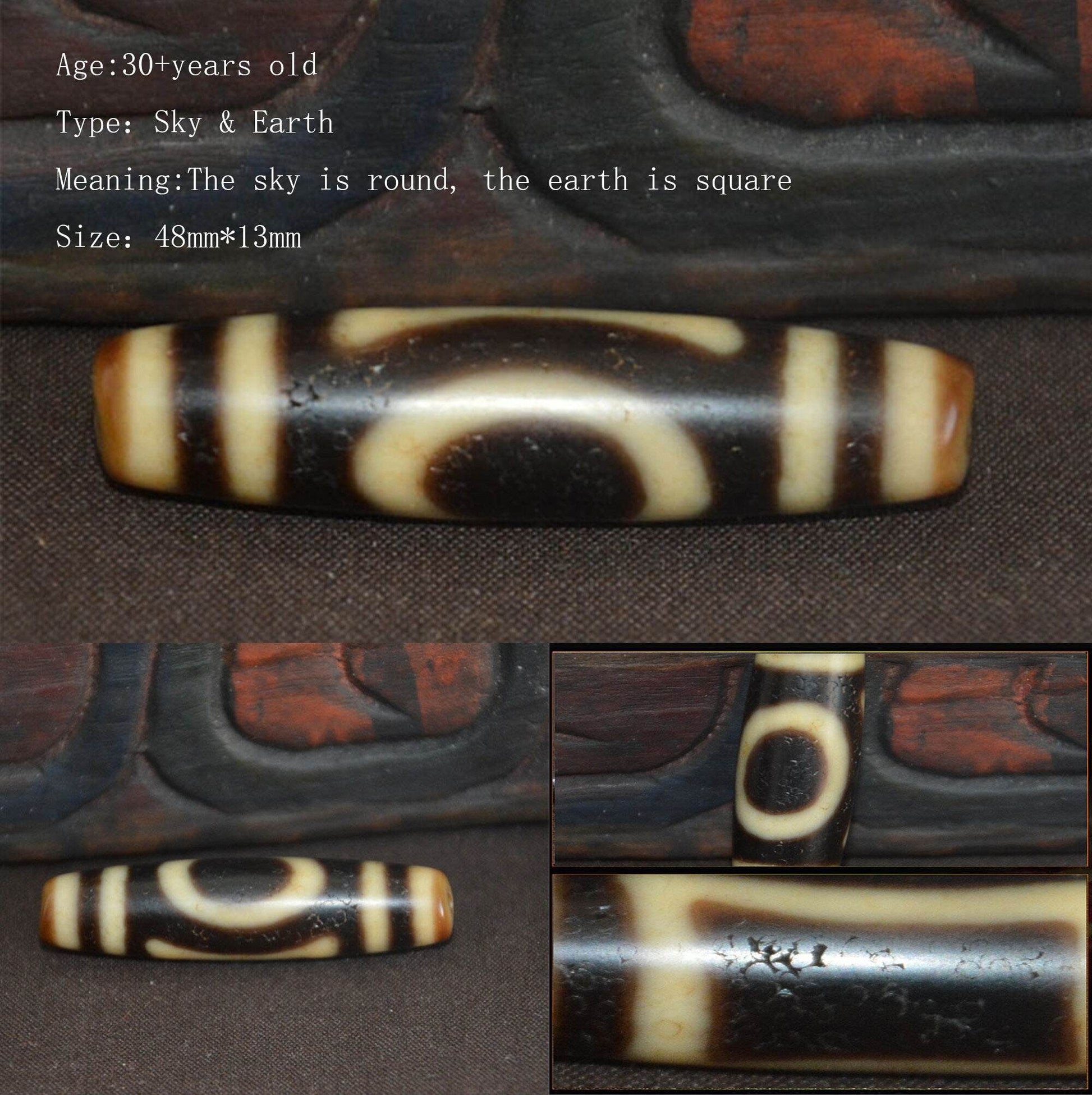 Sky Earth Dzi Bead - Gandhanra-ART