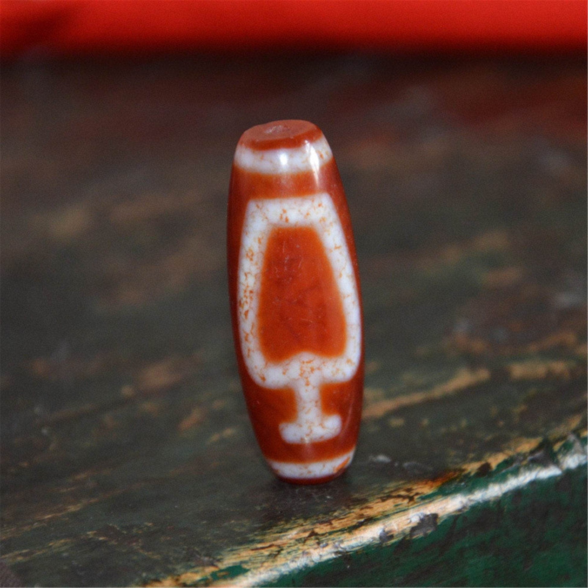 Fire Agate Treasure Vase Dzi Bead - Gandhanra-ART