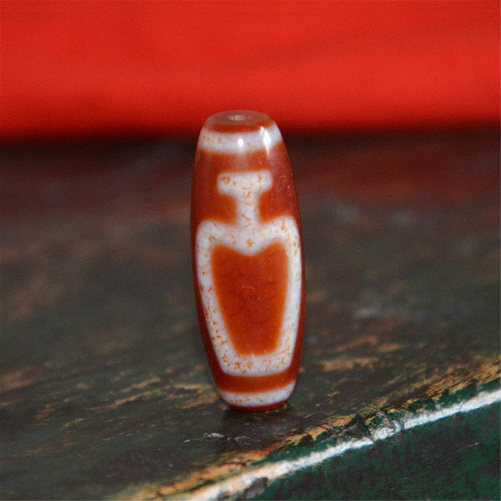 Fire Agate Treasure Vase Dzi Bead - Gandhanra-ART