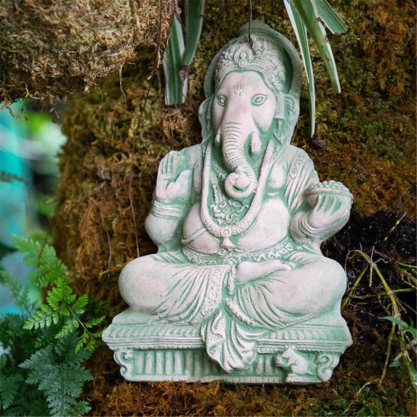 Gandhanra Handmade Thailand Style Ganesha Elephant God Buddha statuary,Stone Carving Ornaments For Meditation,Zen,Home & Garden Decor - Gandhanra-ART