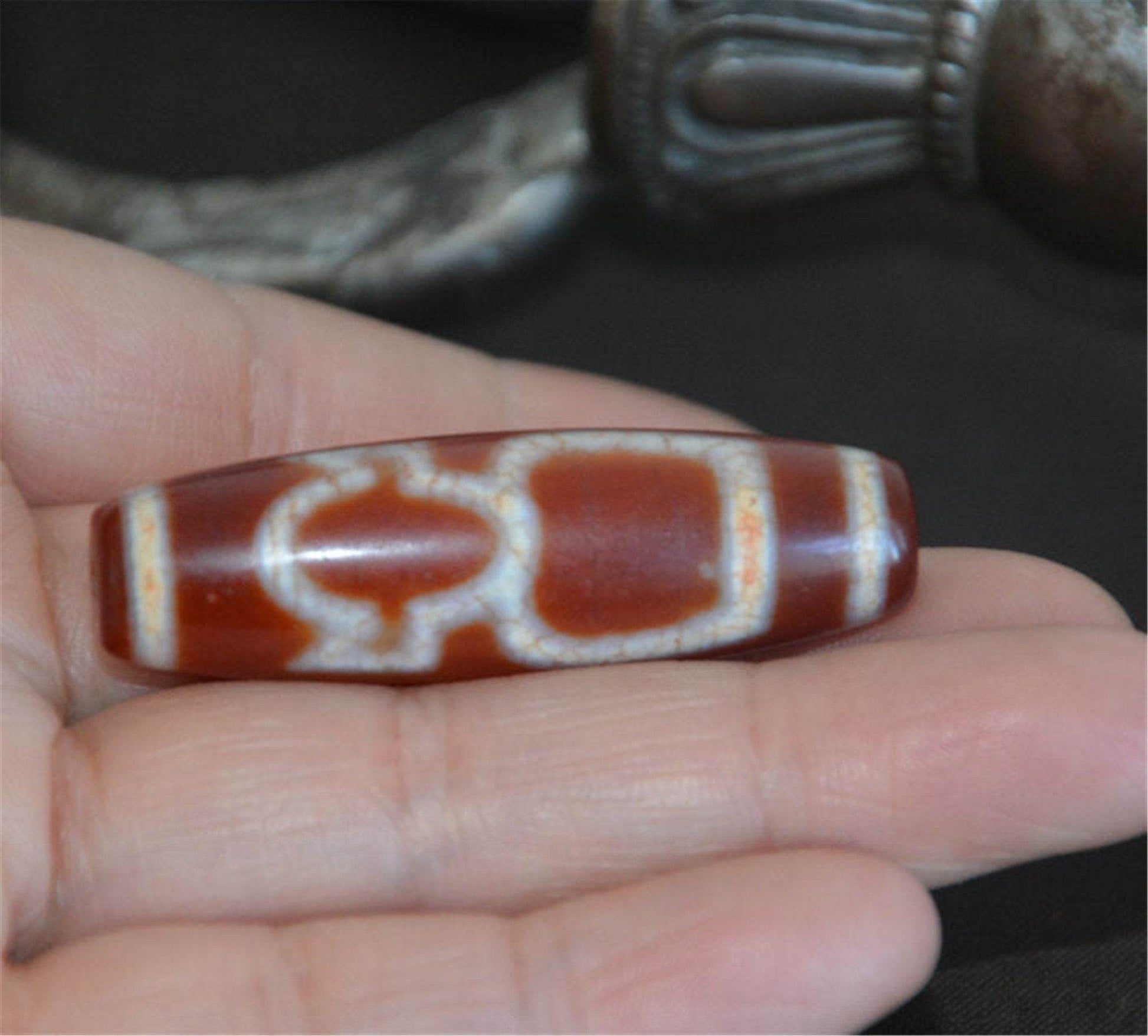 Fire Agate Wealth Dzi Bead - Gandhanra-ART