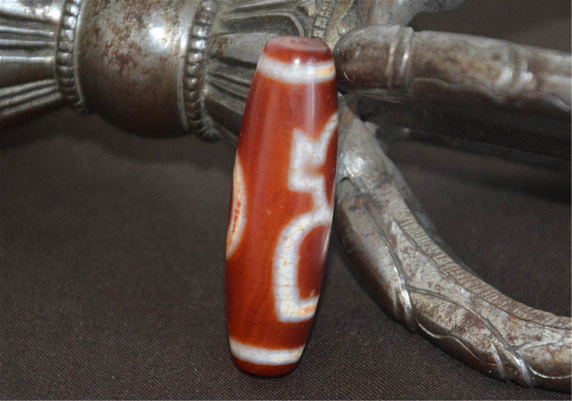 Fire Agate Wealth Dzi Bead - Gandhanra-ART