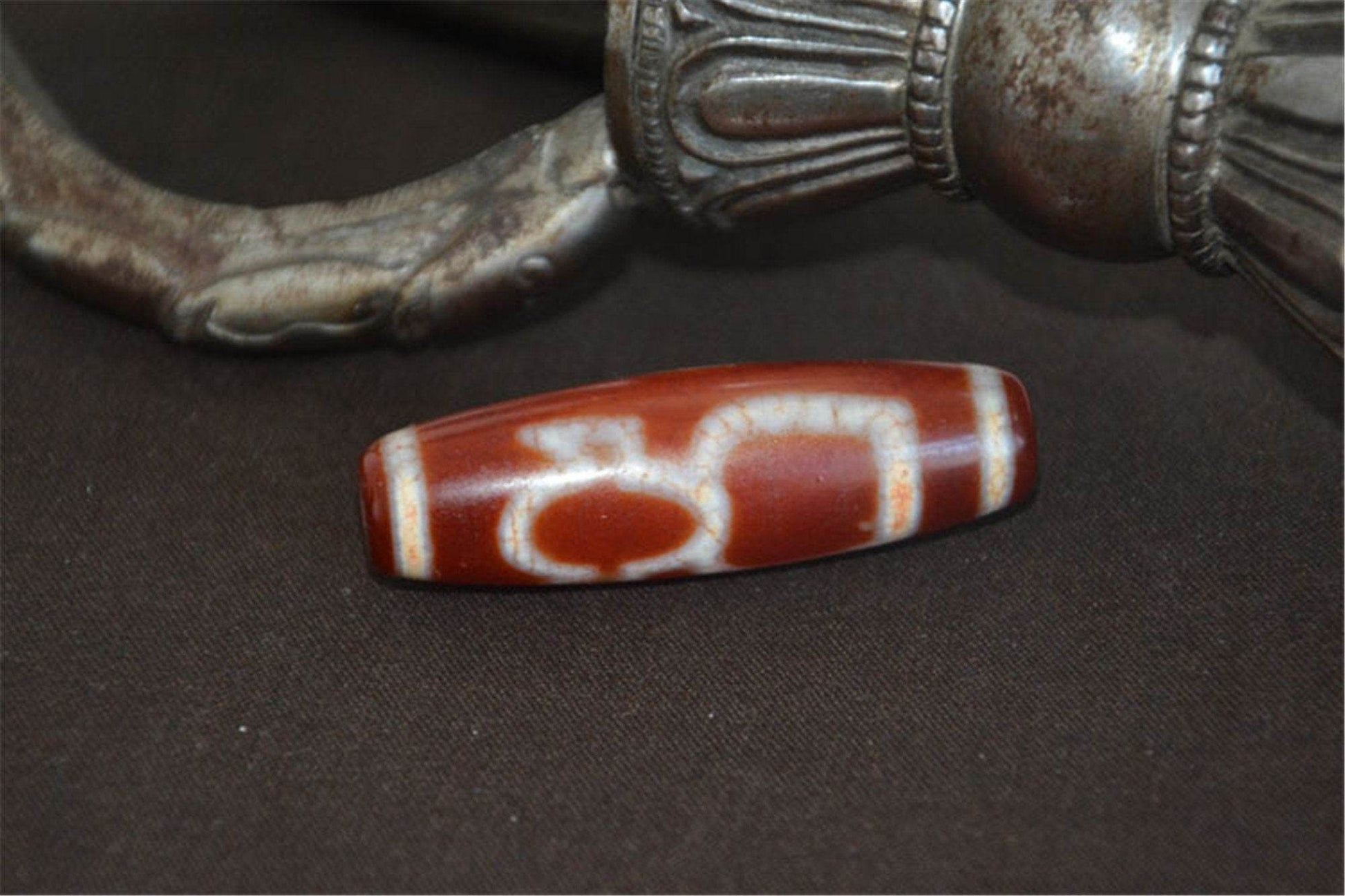 Fire Agate Wealth Dzi Bead - Gandhanra-ART