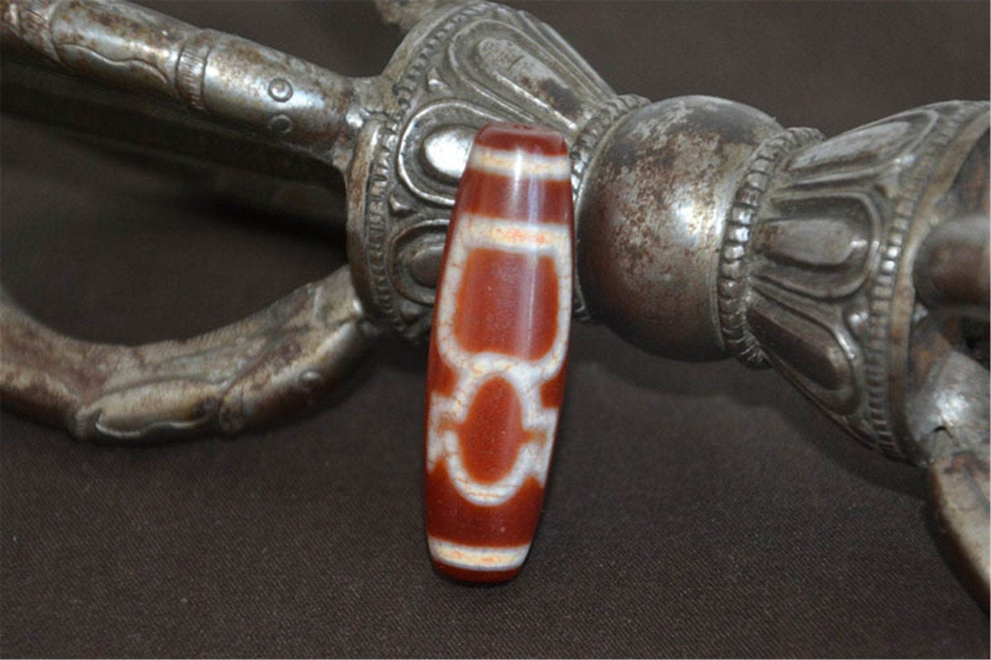 Fire Agate Wealth Dzi Bead - Gandhanra-ART