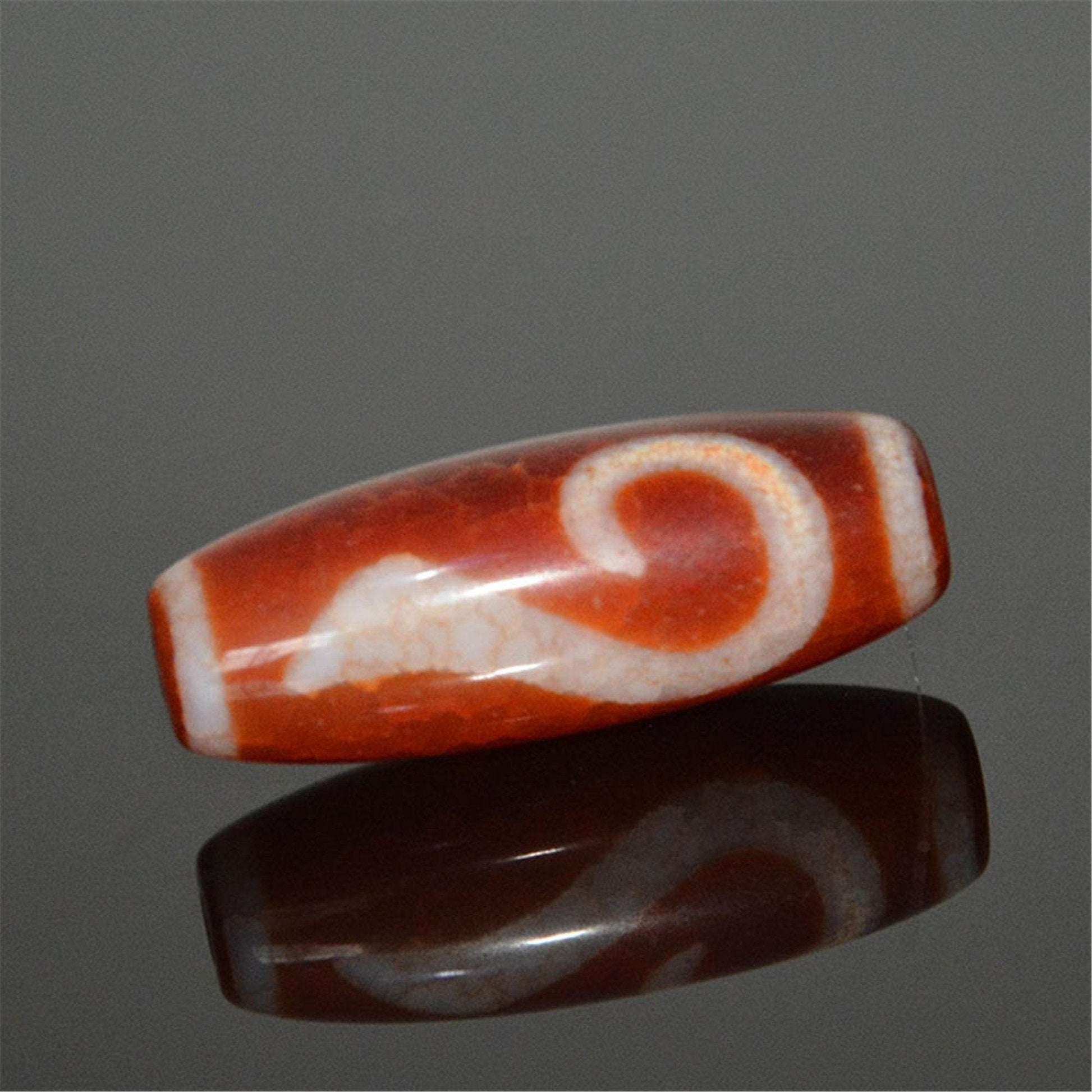 Fire Agate RUYI Dzi Bead - Gandhanra-ART