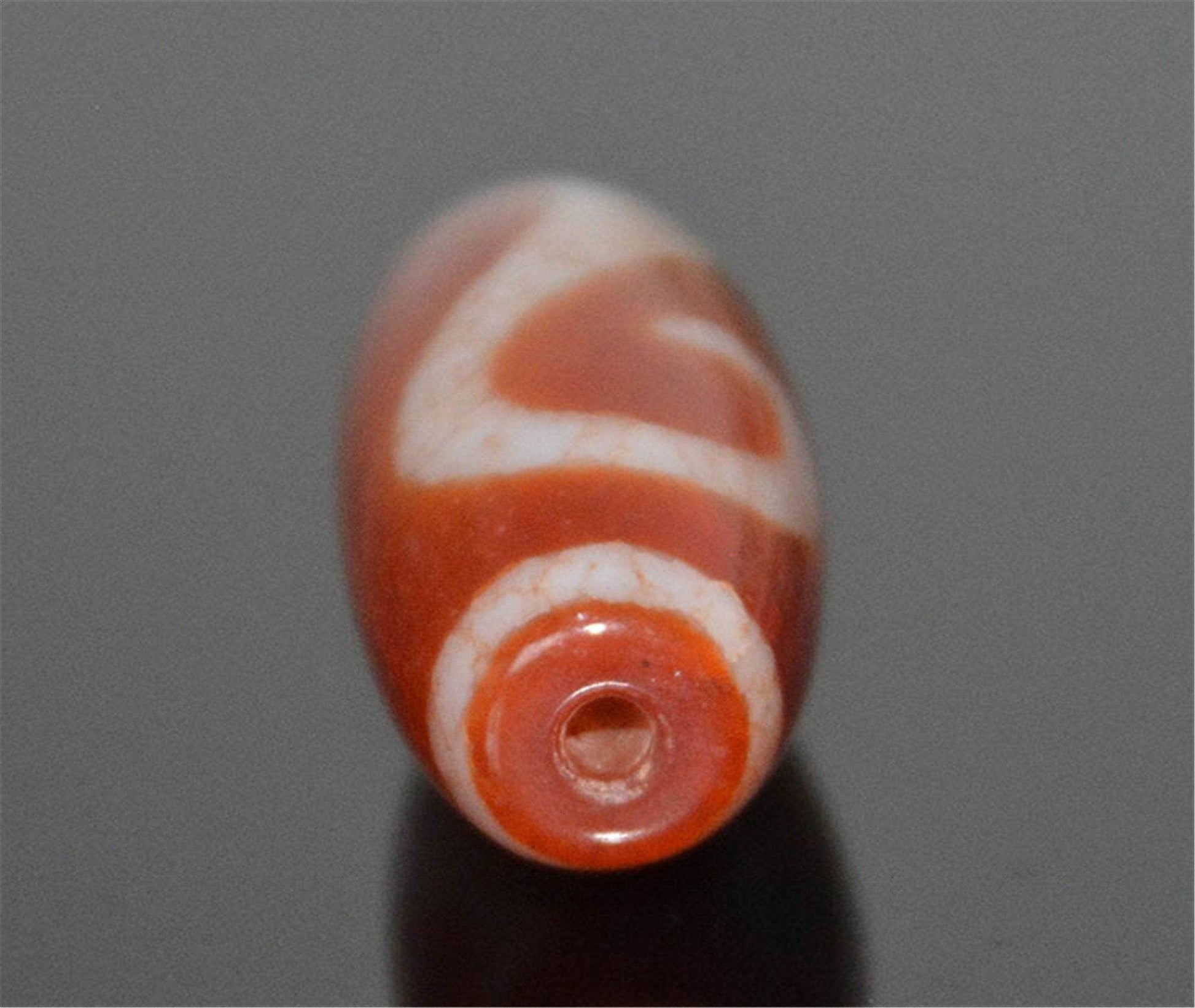 Fire Agate RUYI Dzi Bead - Gandhanra-ART