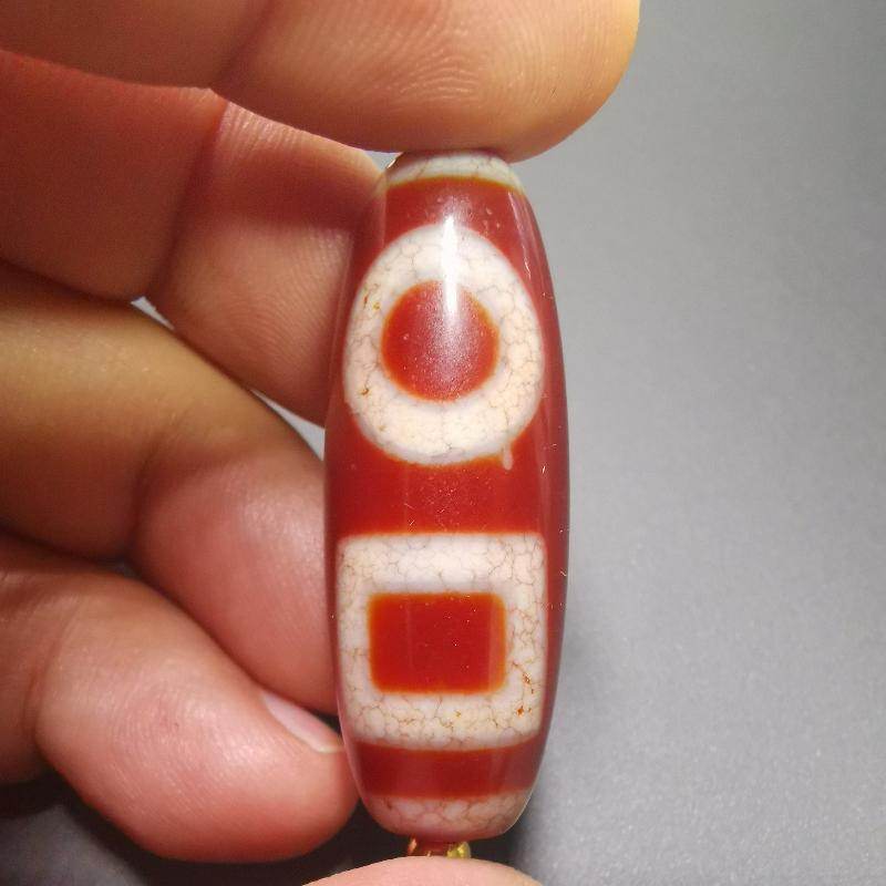 Fire Agate Sky & Earth Dzi Bead - Gandhanra-ART