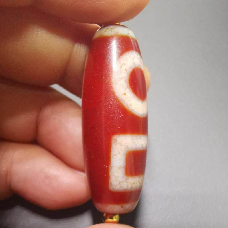 Fire Agate Sky & Earth Dzi Bead - Gandhanra-ART