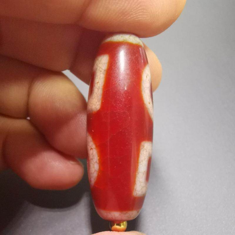 Fire Agate Sky & Earth Dzi Bead - Gandhanra-ART