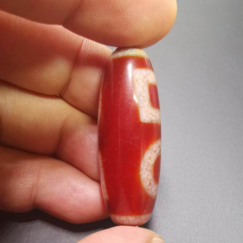 Fire Agate Sky & Earth Dzi Bead - Gandhanra-ART