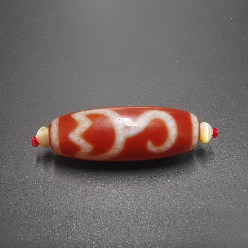 Fire Agate Lotus Dzi Bead - Gandhanra-ART