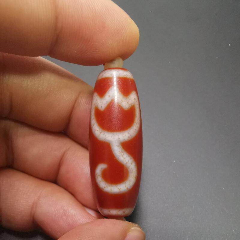 Fire Agate Lotus Dzi Bead - Gandhanra-ART