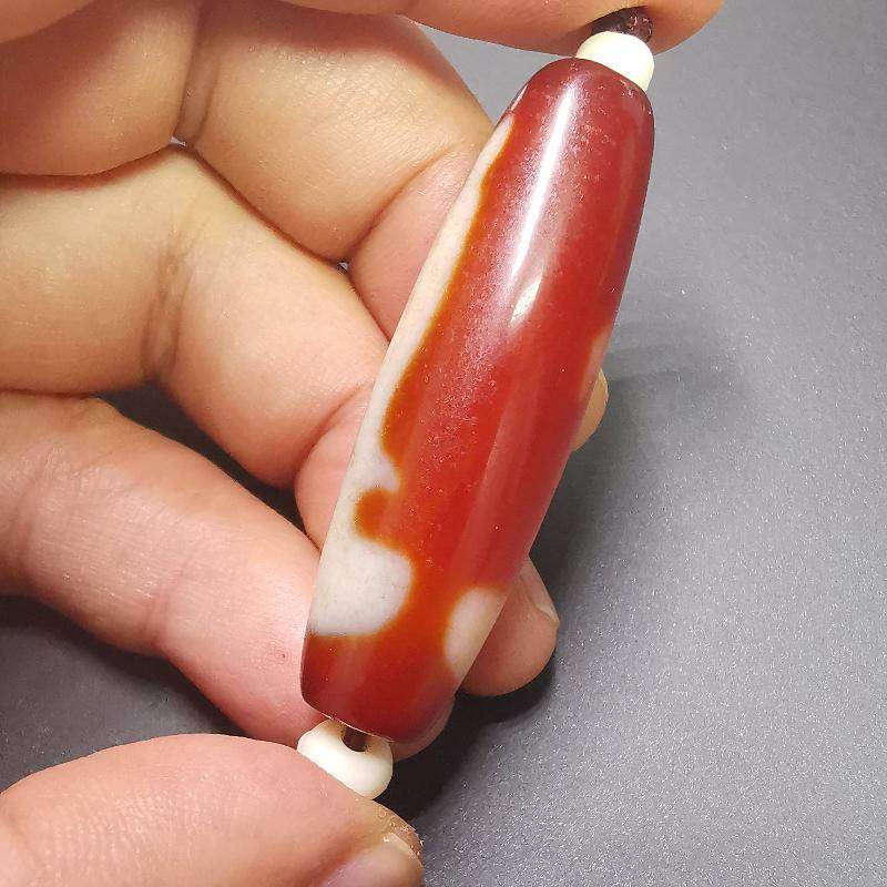 Fire Agate Chenrezig Bead - Gandhanra-ART