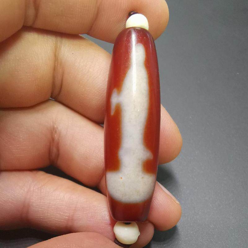 Fire Agate Chenrezig Bead - Gandhanra-ART
