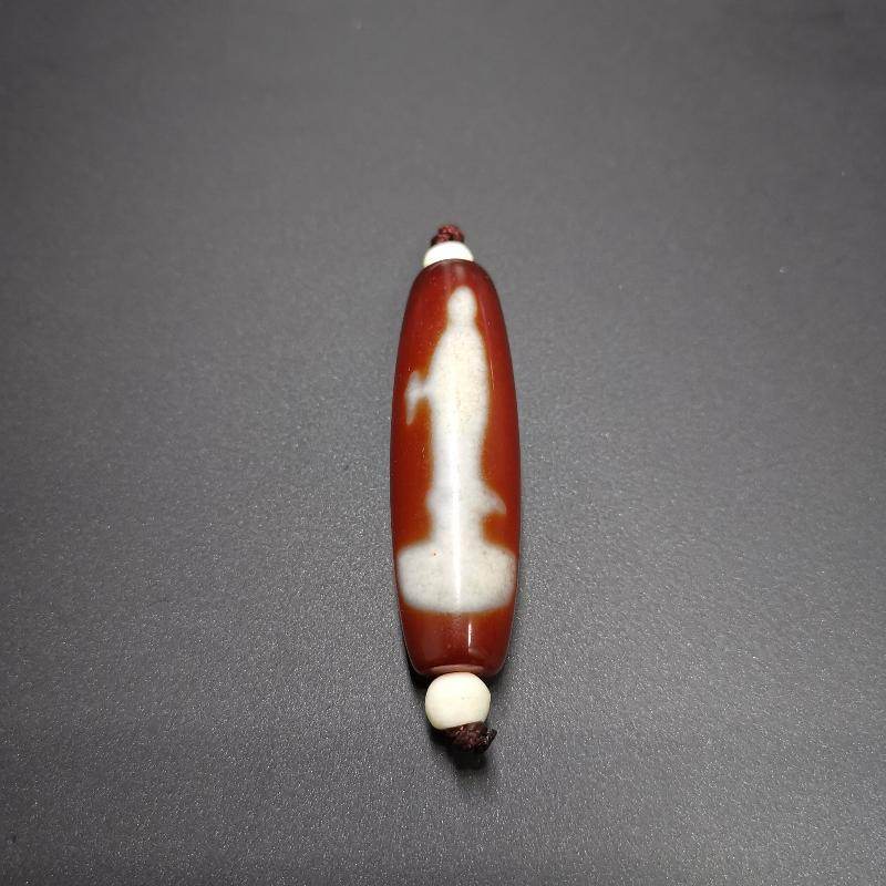 Fire Agate Chenrezig Bead - Gandhanra-ART