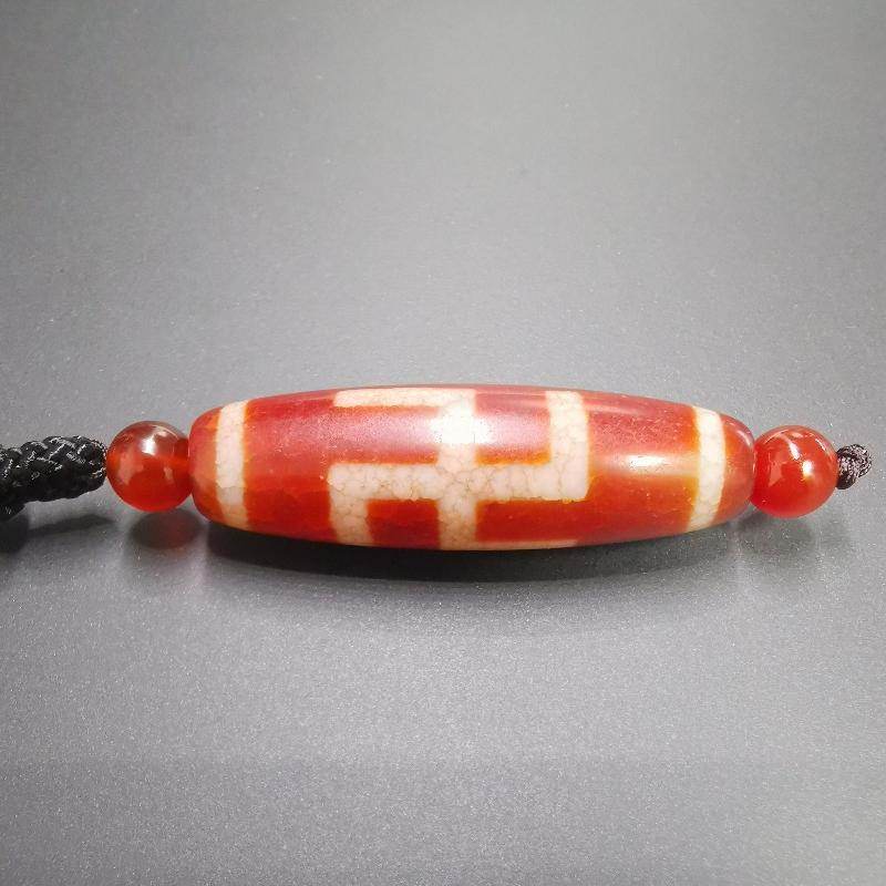 Fire Agate Swastika Symbol 卐 Dzi Beads - Gandhanra-ART