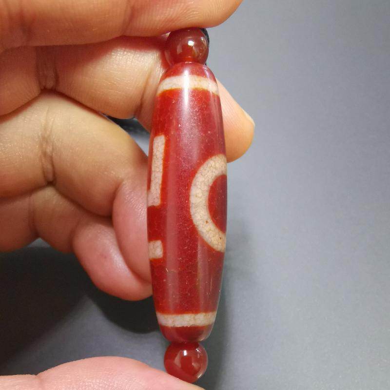 Fire Agate Swastika Symbol 卐 Dzi Beads - Gandhanra-ART