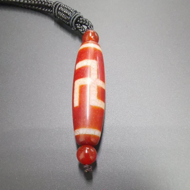 Fire Agate Swastika Symbol 卐 Dzi Beads - Gandhanra-ART
