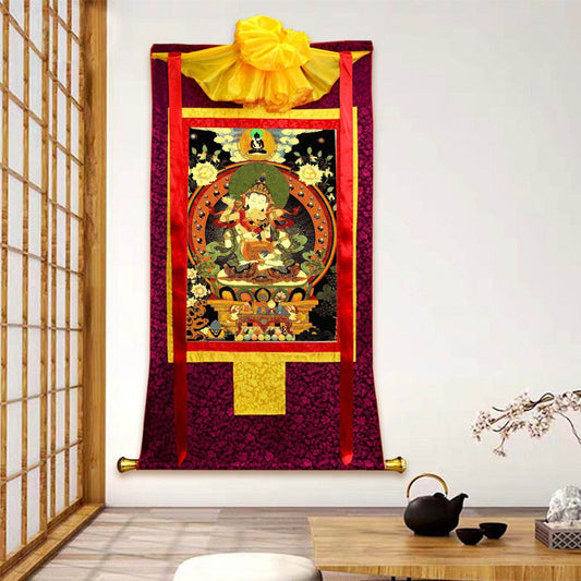 Vajrasattva in Yab Yum,Woodblock Thangka Art - Gandhanra-ART