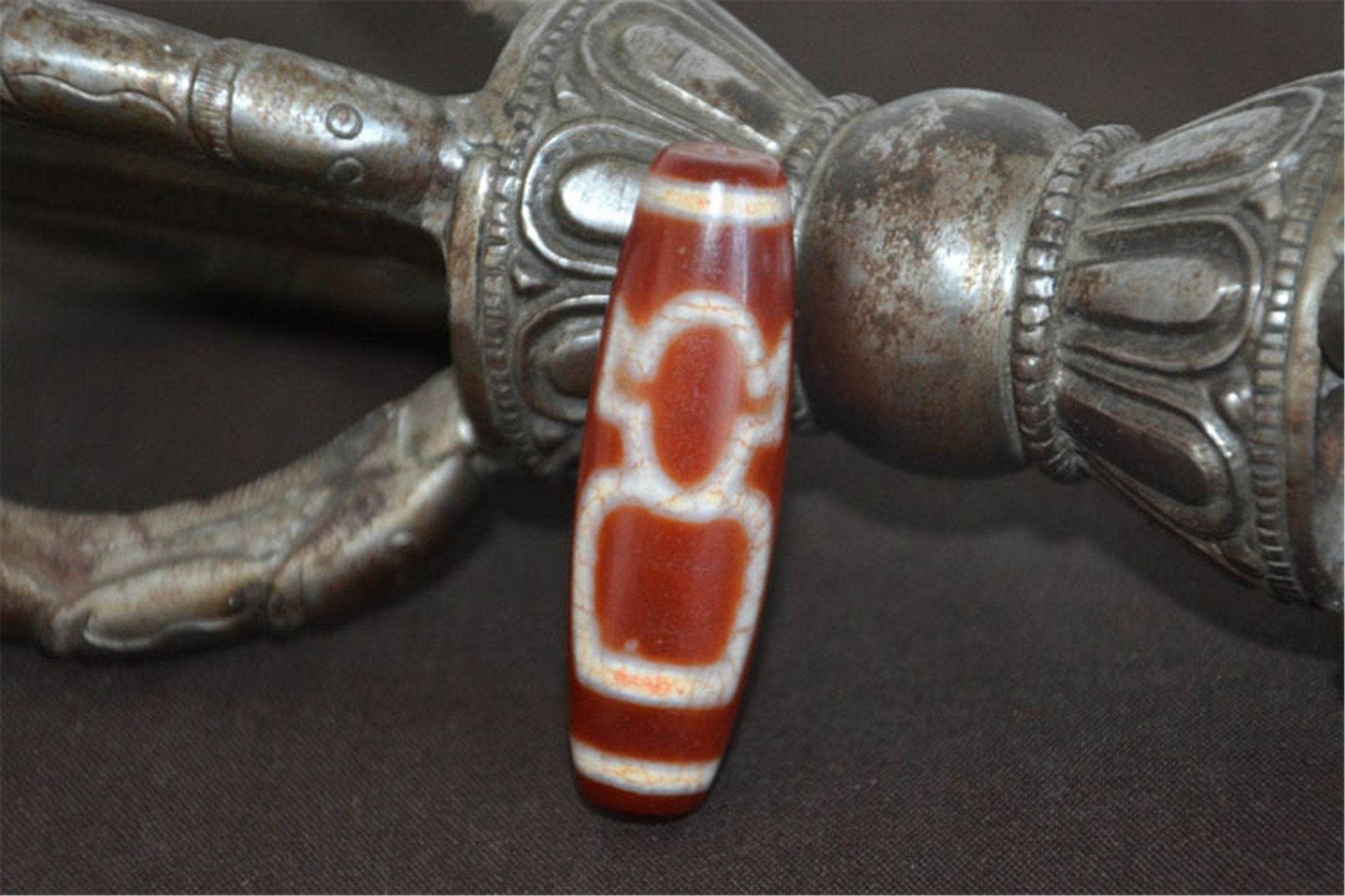 Fire Agate Wealth Dzi Bead - Gandhanra-ART