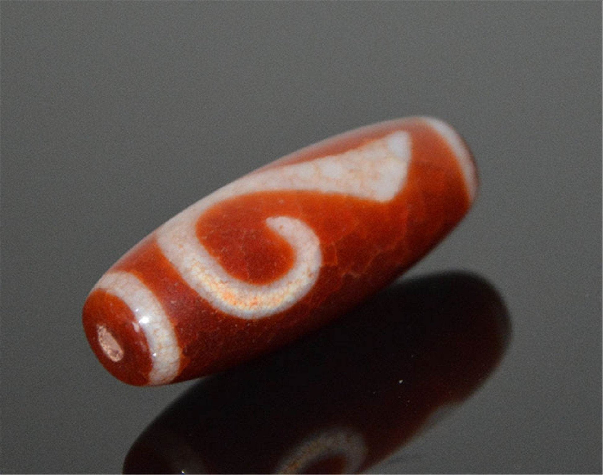 Fire Agate RUYI Dzi Bead - Gandhanra-ART