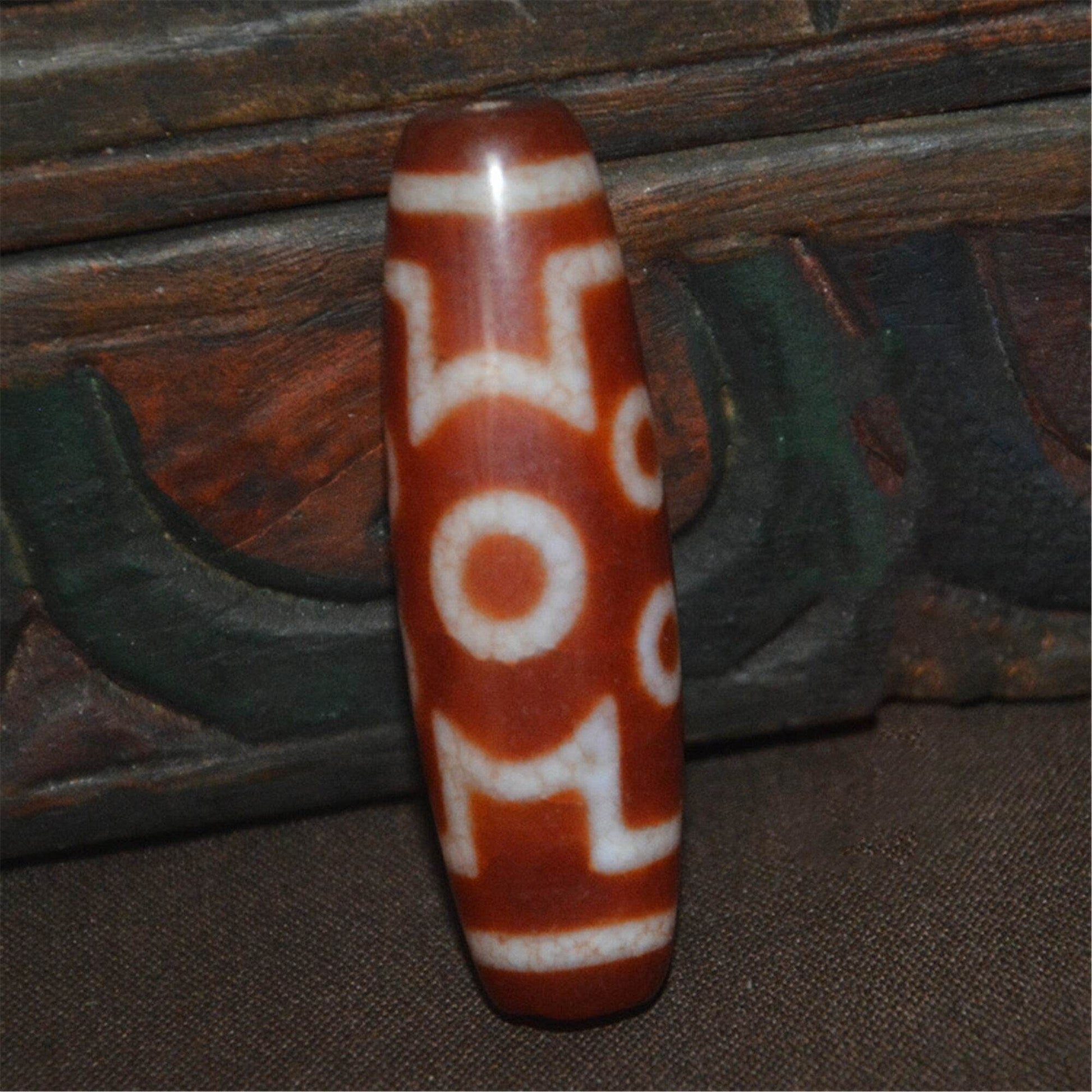 Fire Agate 7 Eyes Dzi Bead - Gandhanra-ART