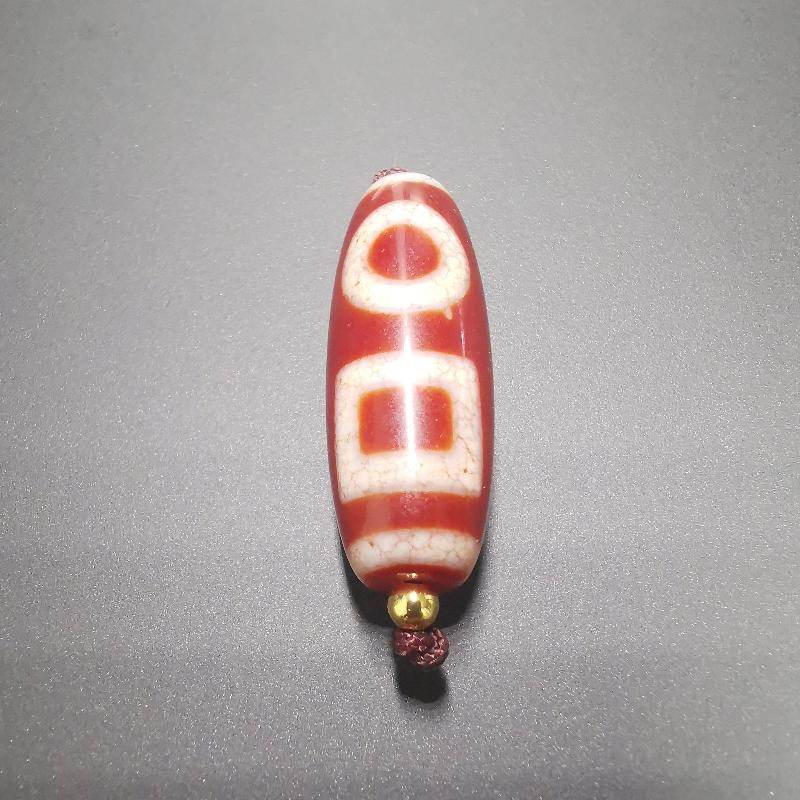 Fire Agate Sky & Earth Dzi Bead - Gandhanra-ART