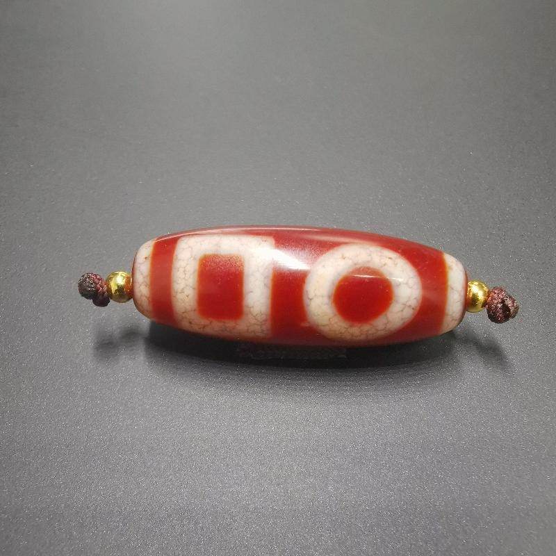 Fire Agate Sky & Earth Dzi Bead - Gandhanra-ART