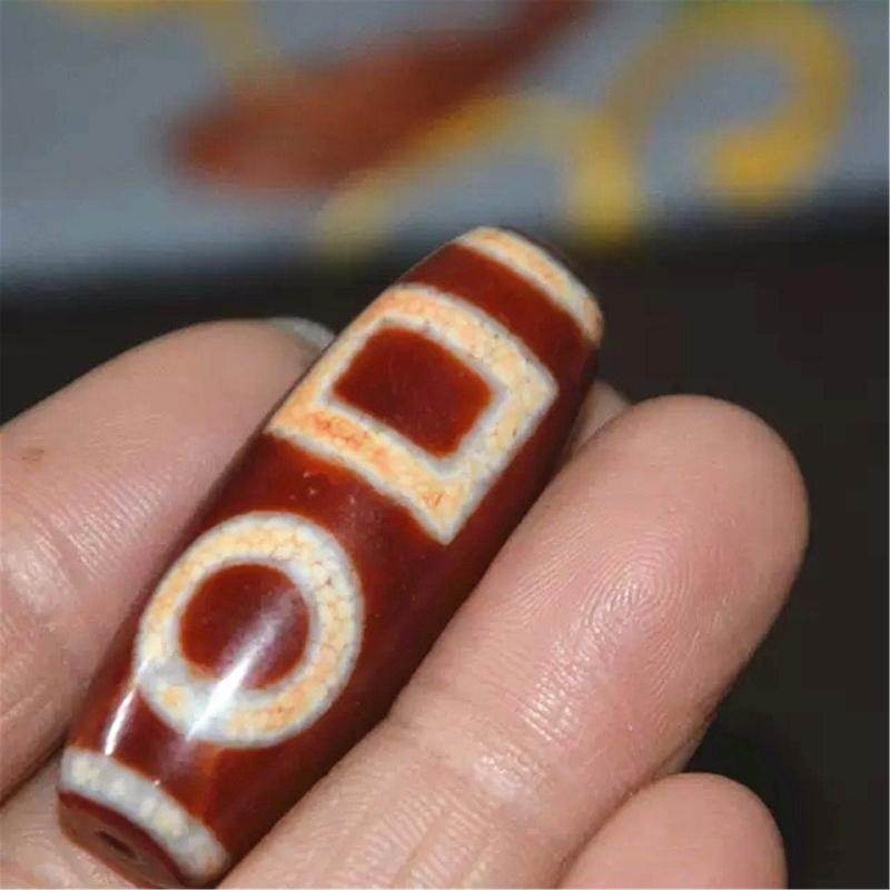 Fire Agate Sky & Earth Dzi Bead - Gandhanra-ART