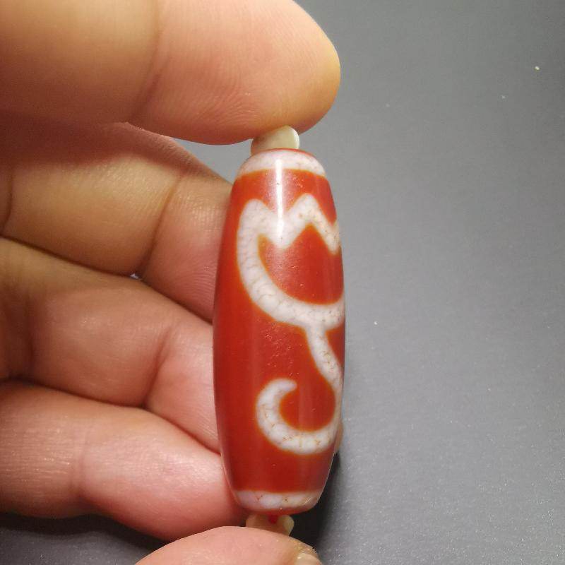 Fire Agate Lotus Dzi Bead - Gandhanra-ART