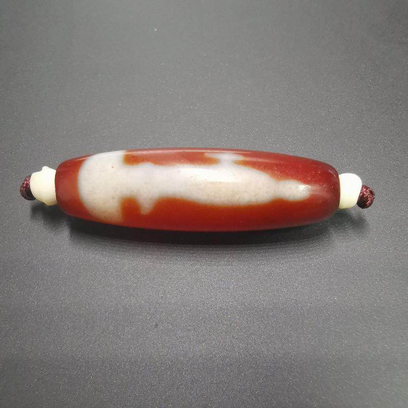 Fire Agate Chenrezig Bead - Gandhanra-ART