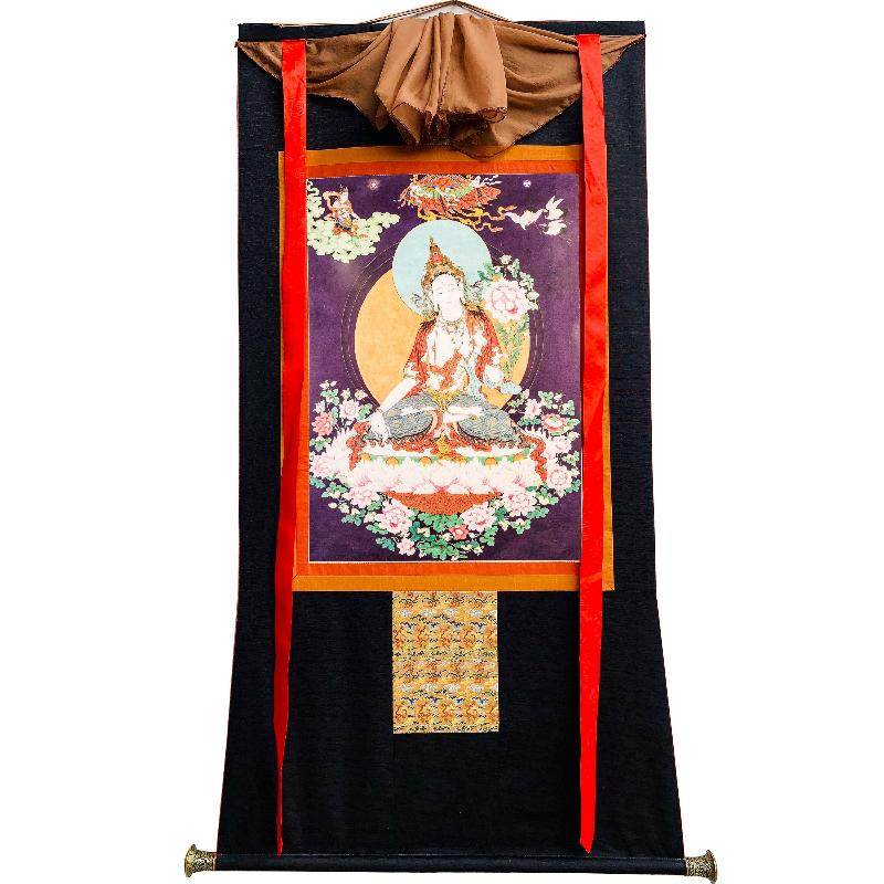 White Tara,Woodblock Thangka Art - Gandhanra-ART