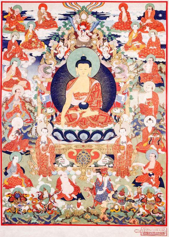 The Eighteen Arhats(18 Luohan)Woodblock Thangka Art - Gandhanra-ART