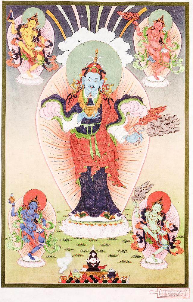 Guru Rinpoche,Woodblock Thangka Art - Gandhanra-ART