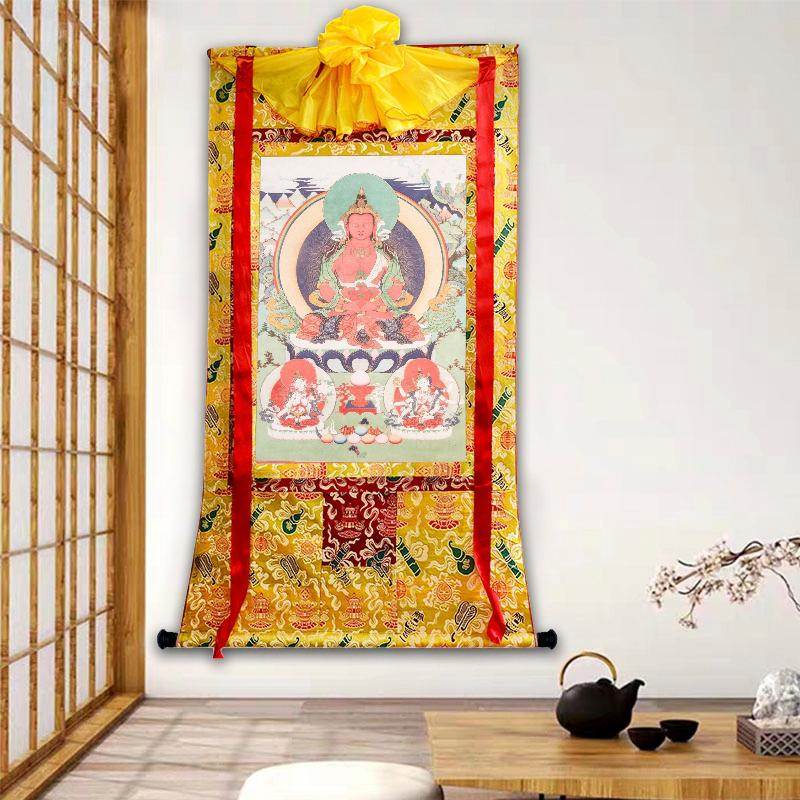 Amitayus,Buddha Of Infinite Life,Woodblock Thangka Art - Gandhanra-ART