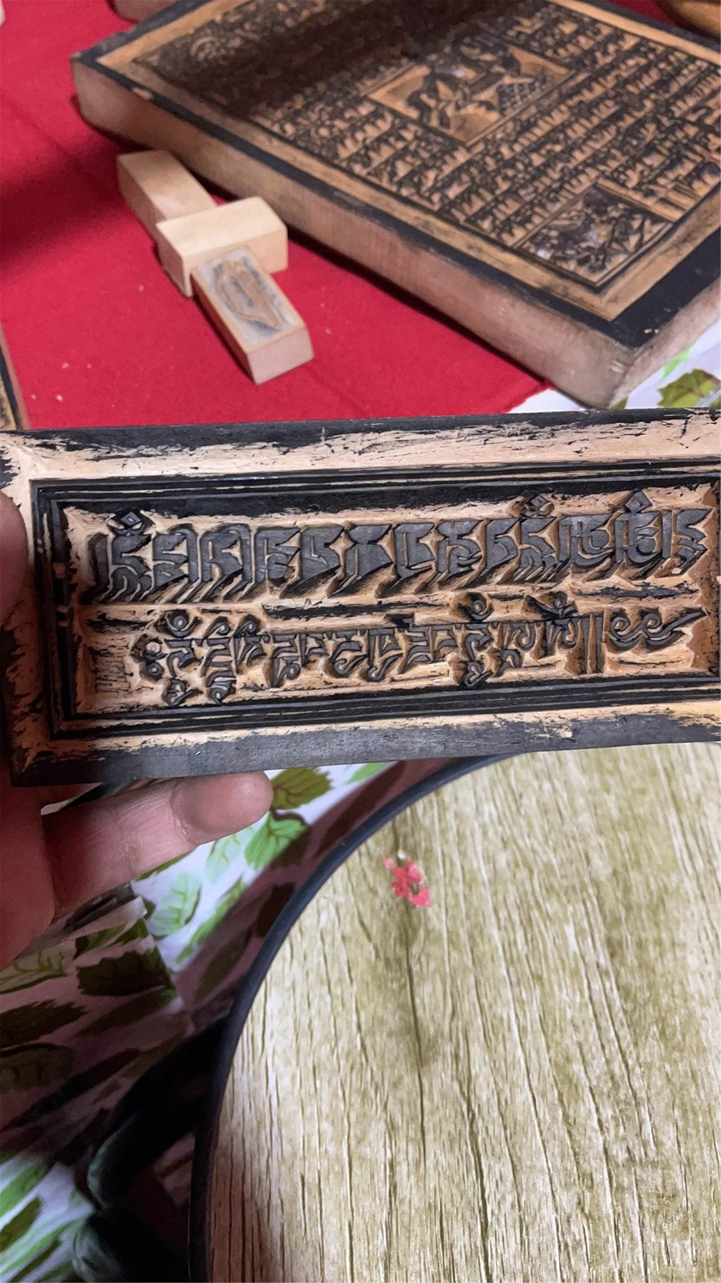 Gandhanra Handcarved Woodblock Mantra Printing Plate, Tibetan Buddhist Printing Art,From Derge Parkhang Sutra Printing Temple - Gandhanra-ART