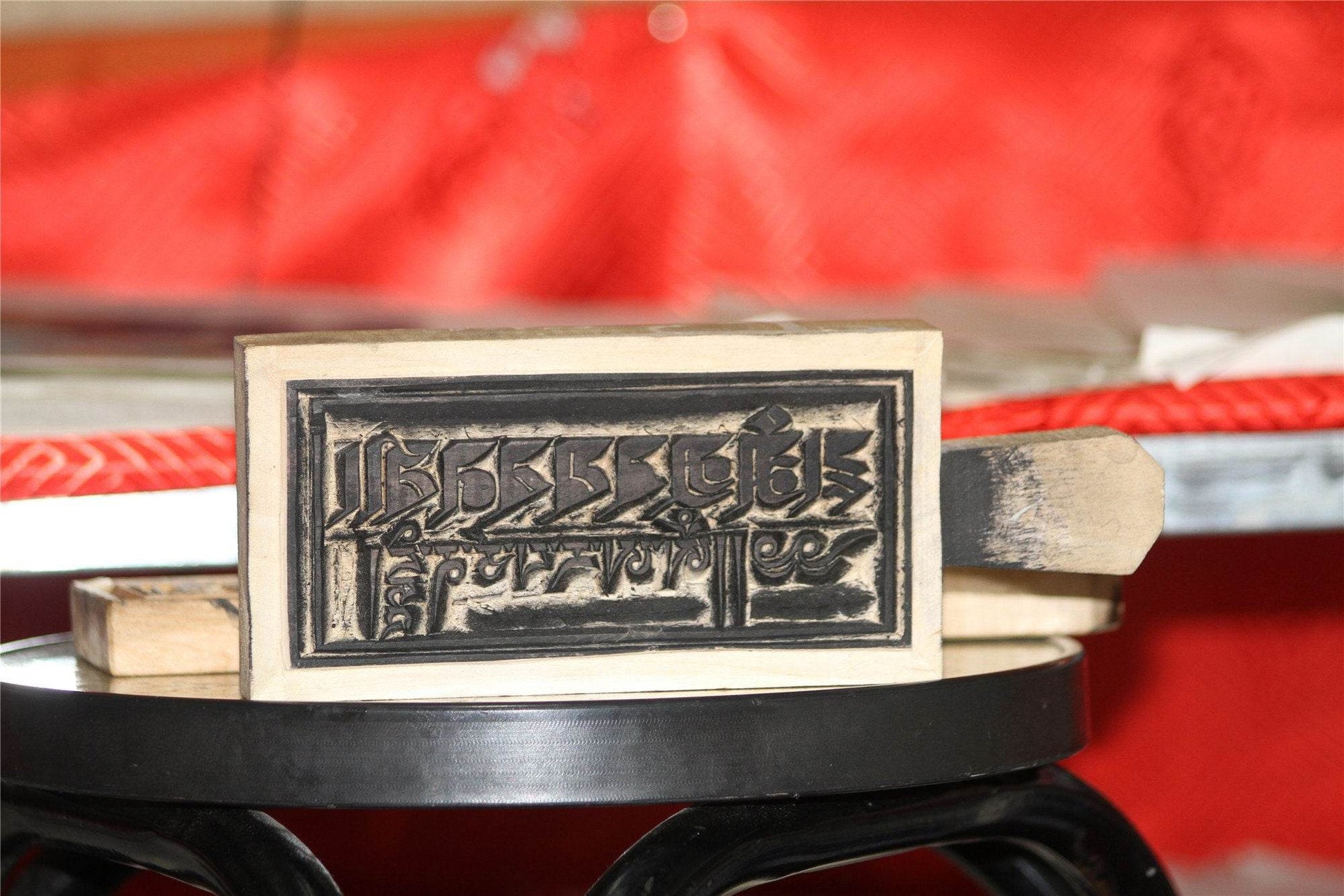 Gandhanra Handcarved Woodblock Mantra Printing Plate, Tibetan Buddhist Printing Art,From Derge Parkhang Sutra Printing Temple - Gandhanra-ART
