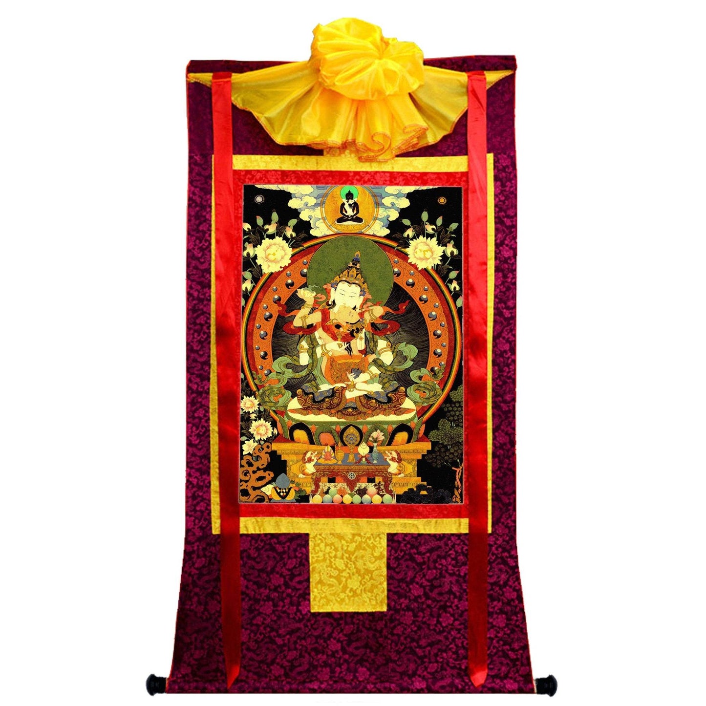 Vajrasattva in Yab Yum,Woodblock Thangka Art - Gandhanra-ART