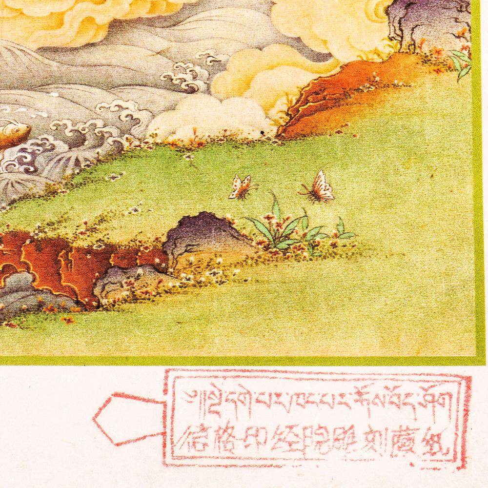 Green Tara Woodblock Thangka Art - Gandhanra-ART