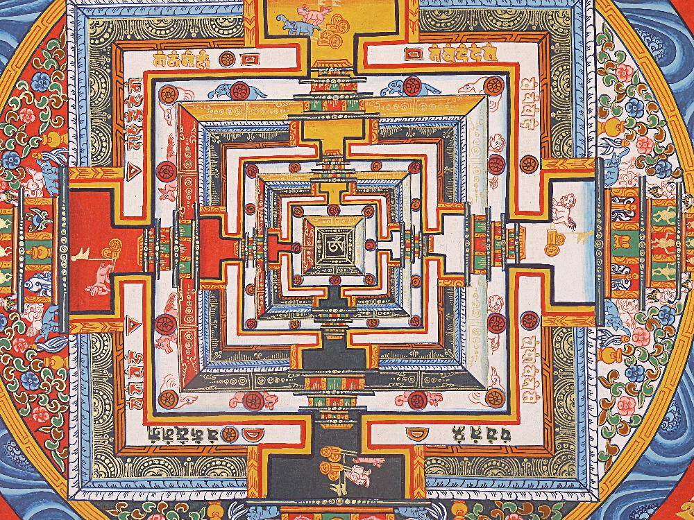 Navagraha Mandala Hand Painted Thankga - Gandhanra-ART