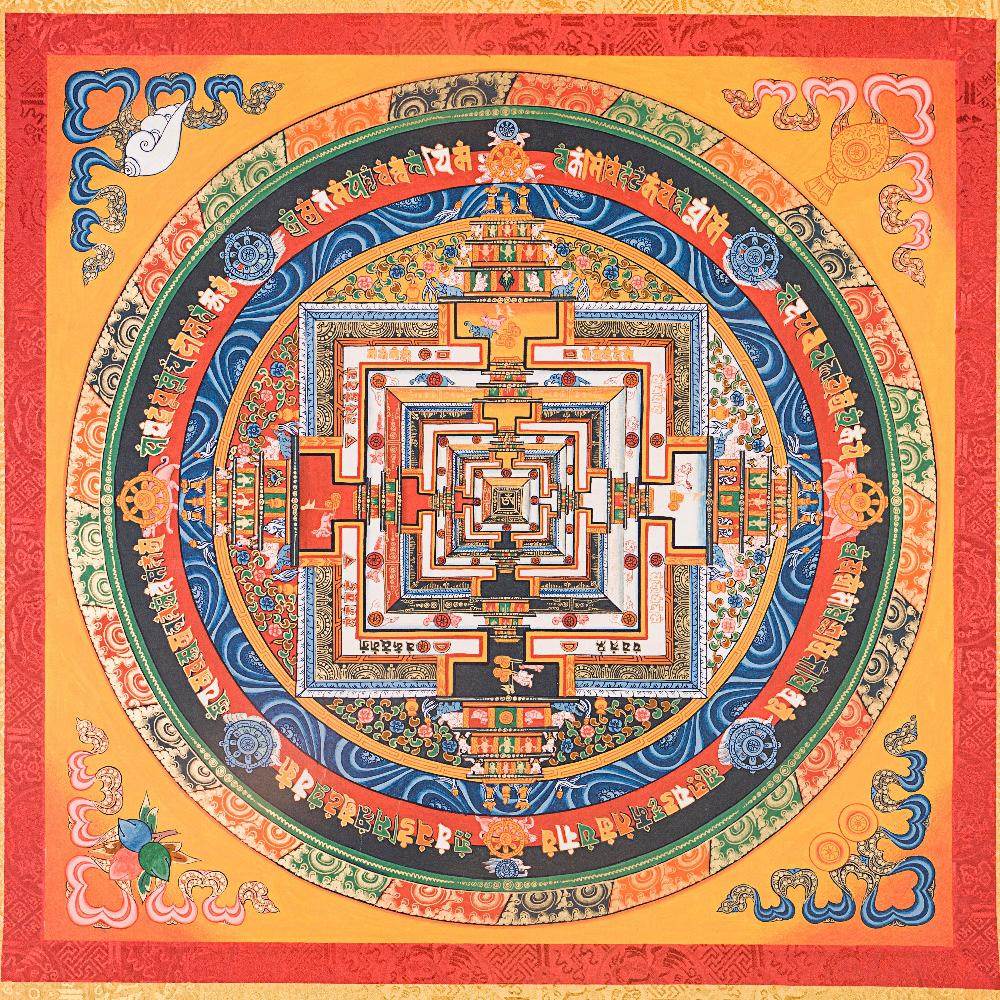 Navagraha Mandala Hand Painted Thankga - Gandhanra-ART