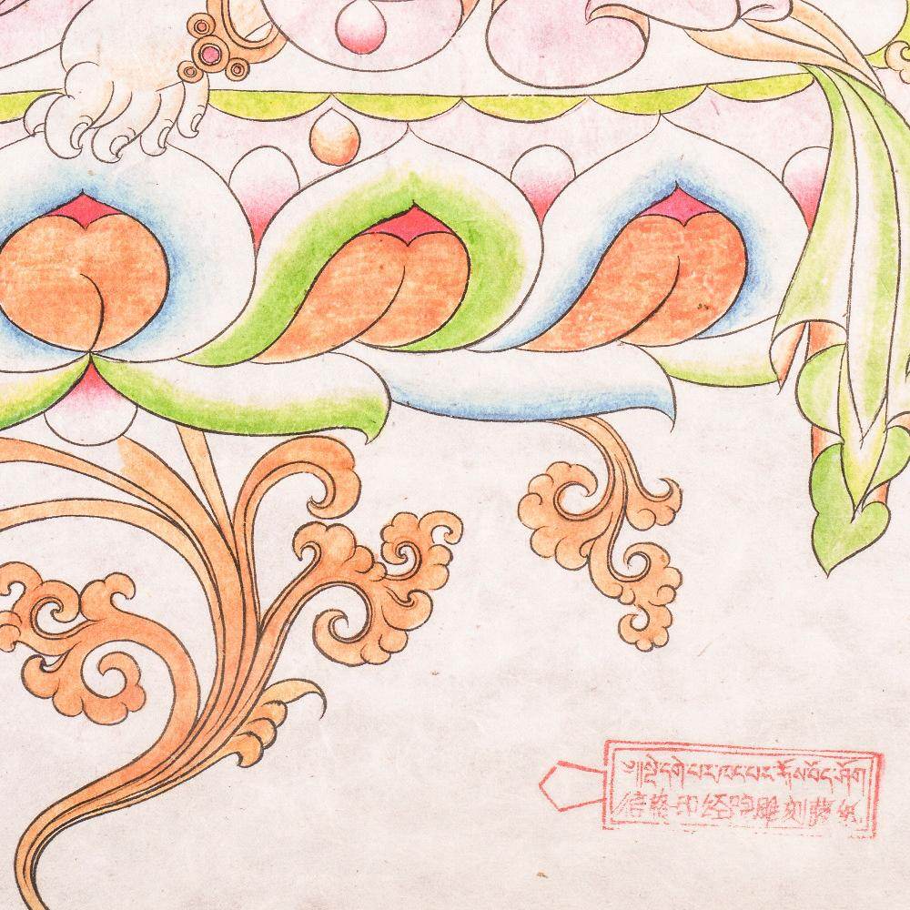 Dzambhala,Yelllow Jambhala,Woodblock Thangka Art - Gandhanra-ART