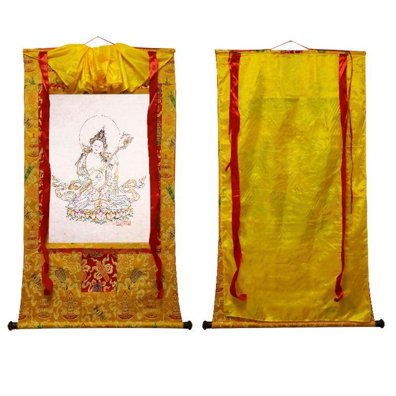 Saraswati,Sharada,Woodblock Thangka Art - Gandhanra-ART