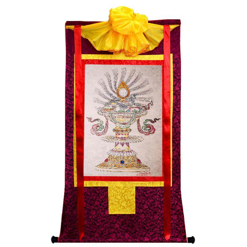 Treasure Vase Woodblock Thangka Art - Gandhanra-ART