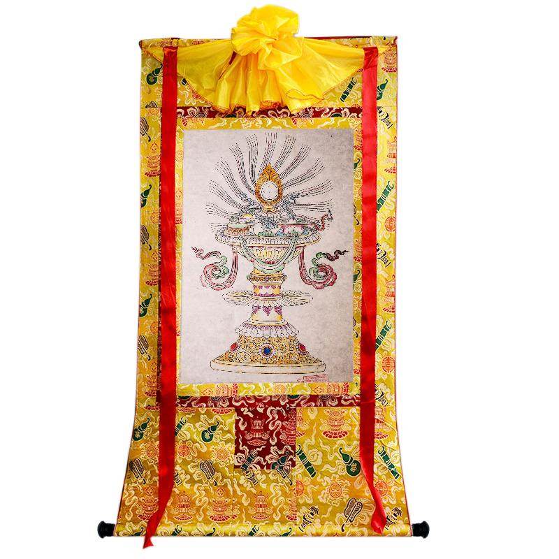 Treasure Vase Woodblock Thangka Art - Gandhanra-ART